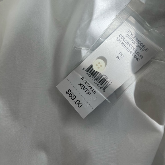 Lord & Taylor asymmetrical white blouse XS - Picture 4 of 5